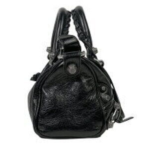 Balenciaga Le Cagoule leather shoulder bag black handbag